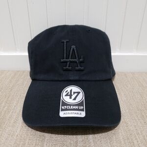 NWOT! '47 Brand Clean Up LA Dodgers Adjustable Hat (OSFA) Black